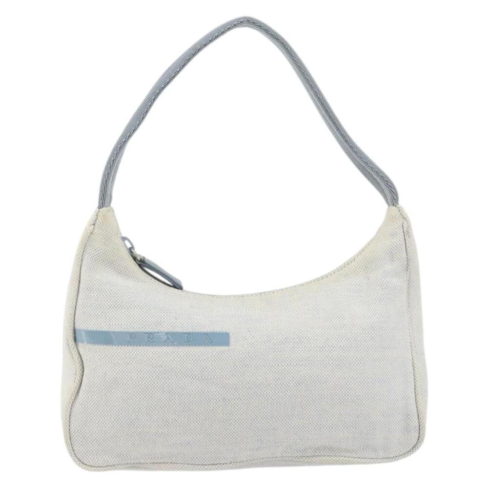 PRADA Sports Hand Bag Canvas Gray Blue Auth hk3257 - Picture 13 of 16